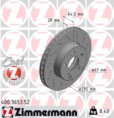 400365352 ZIMMERMANN Тормозной диск