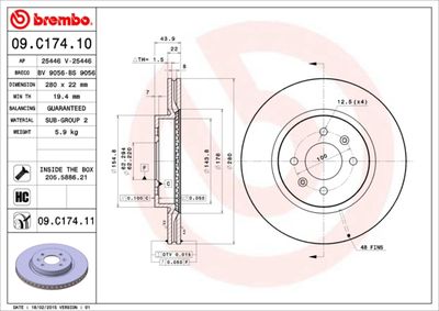 BS9056 BRECO Тормозной диск