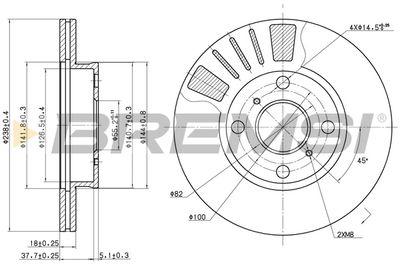 CD7094V BREMSI Тормозной диск