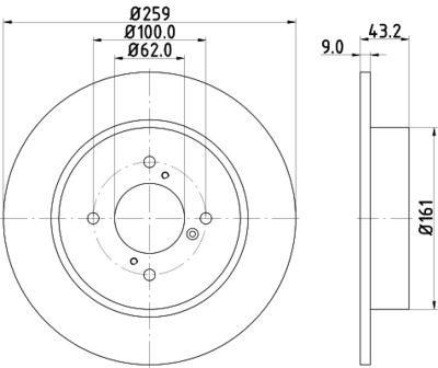 8DD355117301 HELLA Тормозной диск