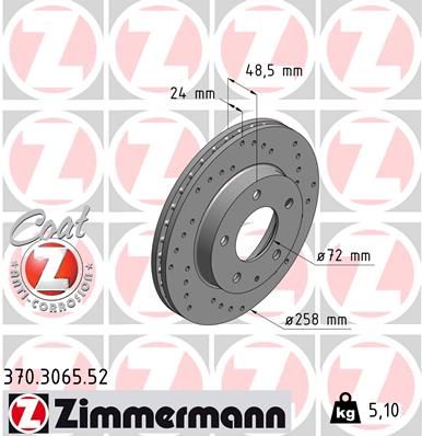 370306552 ZIMMERMANN Тормозной диск