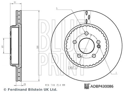 ADBP430086 BLUE PRINT Тормозной диск