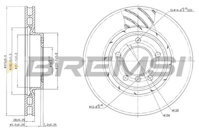 CD6804V BREMSI Тормозной диск