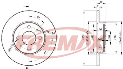 BD3465 FREMAX Тормозной диск