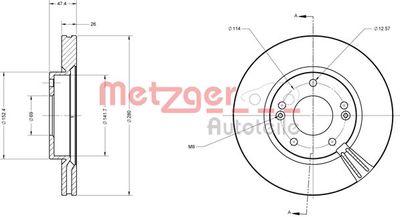 6110076 METZGER Тормозной диск