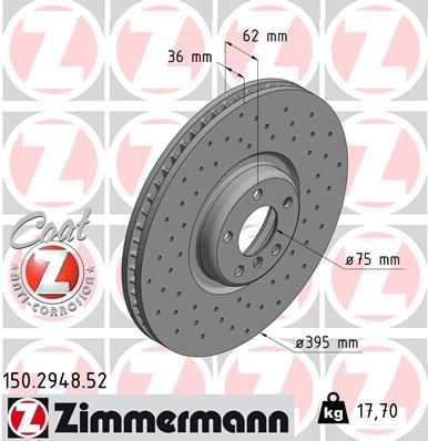 150294852 ZIMMERMANN Тормозной диск