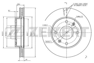 BS5223 ZEKKERT Тормозной диск