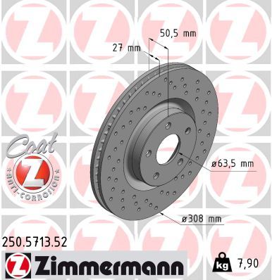250571352 ZIMMERMANN Тормозной диск