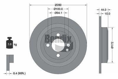 BDS1953 BENDIX Braking Тормозной диск
