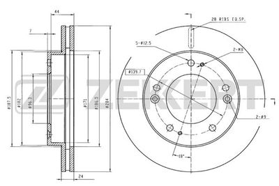 BS5191 ZEKKERT Тормозной диск