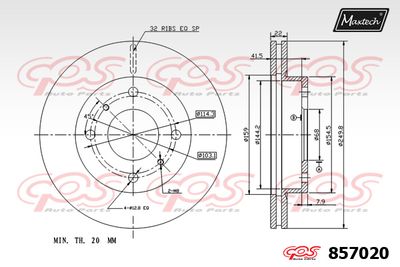 857020 MAXTECH Тормозной диск