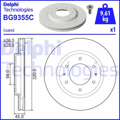BG9355C DELPHI Тормозной диск