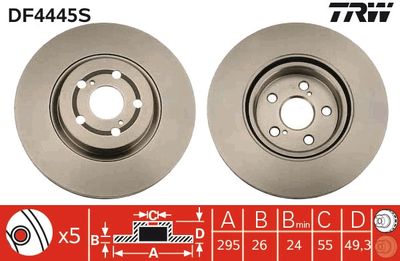 DF4445S TRW Тормозной диск