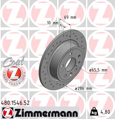 480154652 ZIMMERMANN Тормозной диск