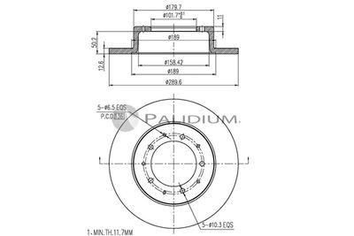 P330159 ASHUKI by Palidium Тормозной диск