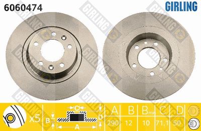 6060474 GIRLING Тормозной диск