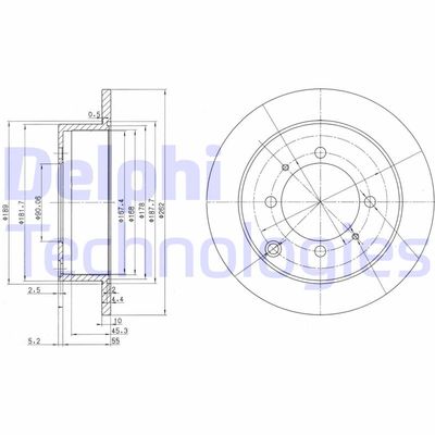 BG3400C DELPHI Тормозной диск