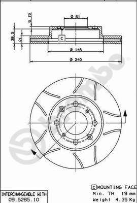 09528575 BREMBO Тормозной диск