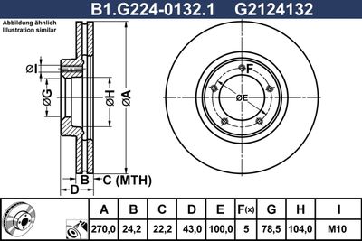 B1G22401321 GALFER Тормозной диск