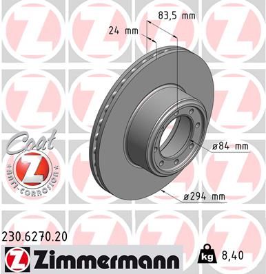 230627020 ZIMMERMANN Тормозной диск