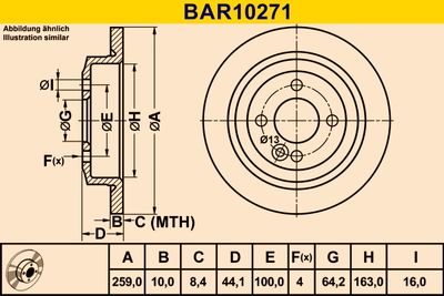 BAR10271 BARUM Тормозной диск