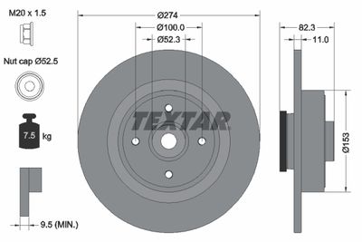 92141403 TEXTAR Тормозной диск