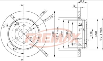 BD4203 FREMAX Тормозной диск