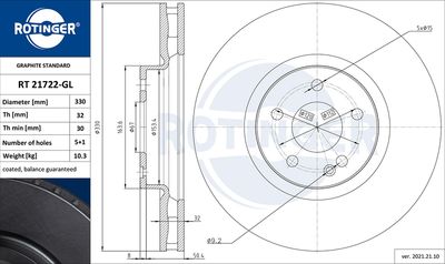 RT21722GL ROTINGER Тормозной диск