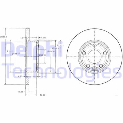 BG2898 DELPHI Тормозной диск