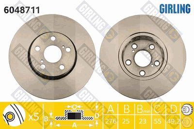 6048711 GIRLING Тормозной диск