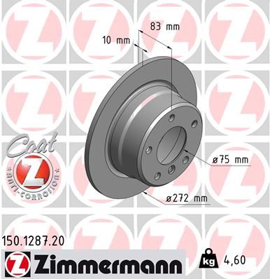 150128720 ZIMMERMANN Тормозной диск