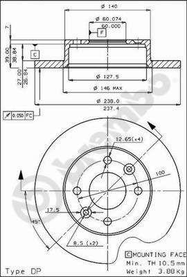 08428410 BREMBO Тормозной диск