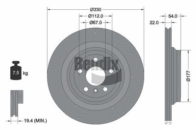 BDS1860HC BENDIX Braking Тормозной диск