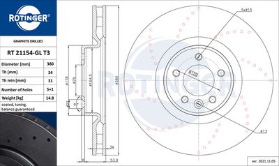 RT21154GLT3 ROTINGER Тормозной диск