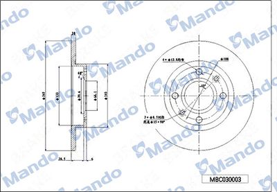 MBC030003 MANDO Тормозной диск