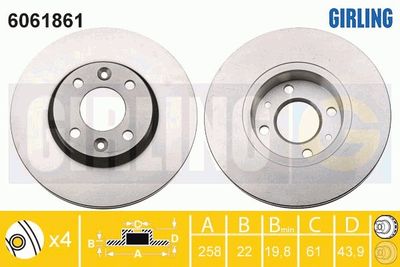 6061861 GIRLING Тормозной диск