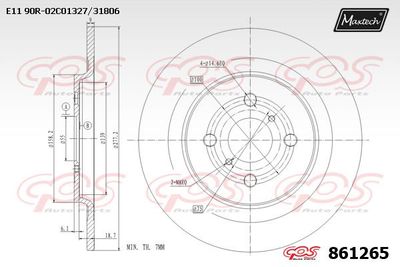 861265 MAXTECH Тормозной диск