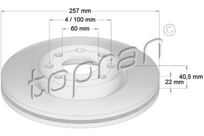 207602 TOPRAN Тормозной диск