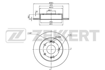 BS5962 ZEKKERT Тормозной диск