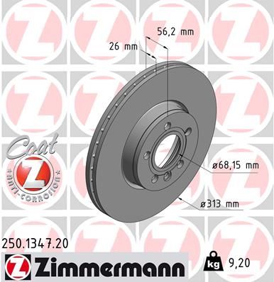 250134720 ZIMMERMANN Тормозной диск