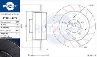 RT1811GLT6 ROTINGER Тормозной диск