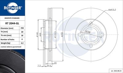 RT2044GL ROTINGER Тормозной диск