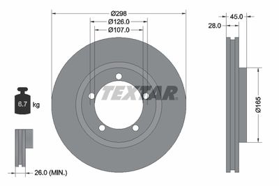 92040200 TEXTAR Тормозной диск