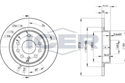 78BD91152 ICER Тормозной диск