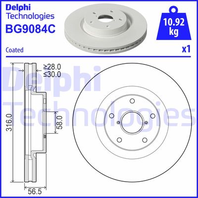 BG9084C DELPHI Тормозной диск