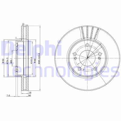 BG3541 DELPHI Тормозной диск