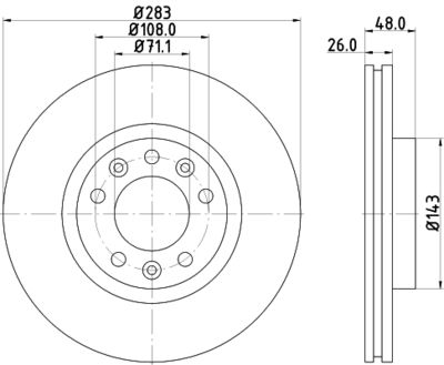 8DD355117341 HELLA PAGID Тормозной диск