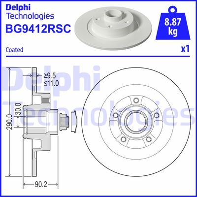 BG9412RSC DELPHI Тормозной диск