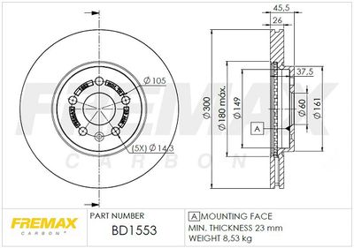 BD1553 FREMAX Тормозной диск