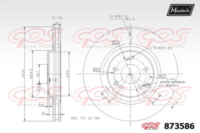 873586 MAXTECH Тормозной диск